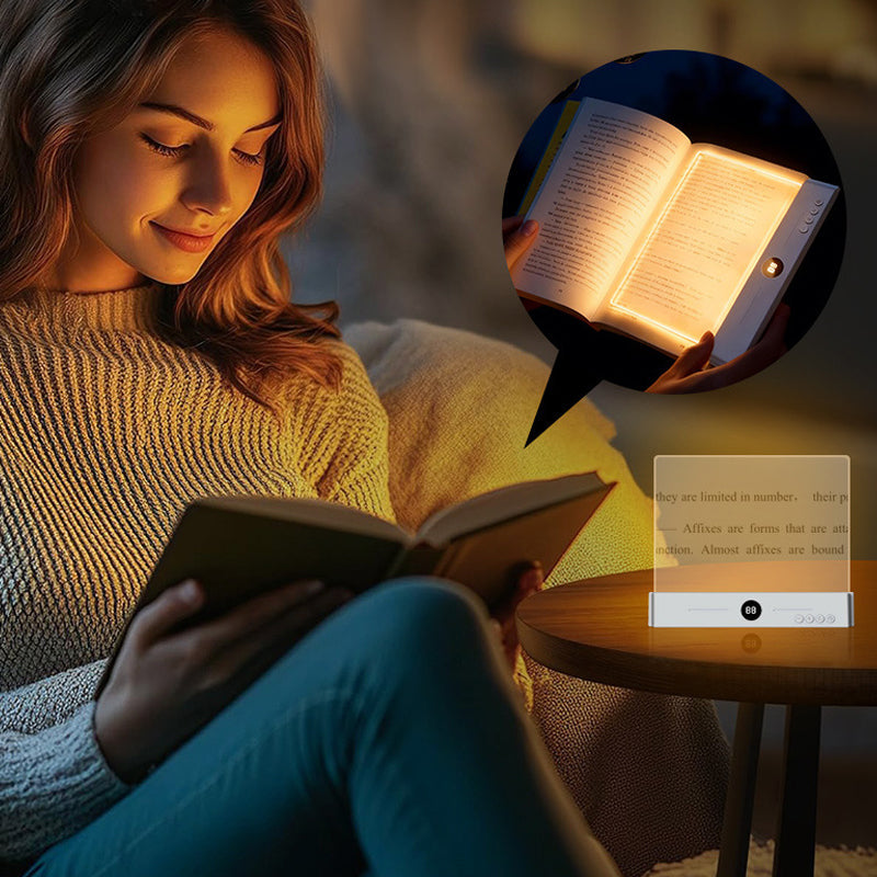 📖 LED-Panel-Leselicht mit 3 Farben & Timer – Flache Buchleuchte für die Lektüre im Bett | Stufenlose Dimmung | Augenschonendes Design