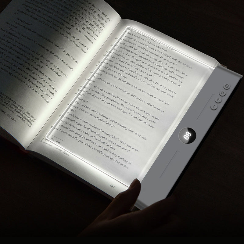📖 LED-Panel-Leselicht mit 3 Farben & Timer – Flache Buchleuchte für die Lektüre im Bett | Stufenlose Dimmung | Augenschonendes Design