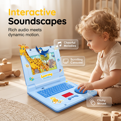 💻 50% RABATT! 🧸 Interaktiver Simulations-Spielzeug-Laptop – Lichter, Töne & Lernspiele – Fördert spielerisch Kreativität & Motorik bei Kindern 🎵