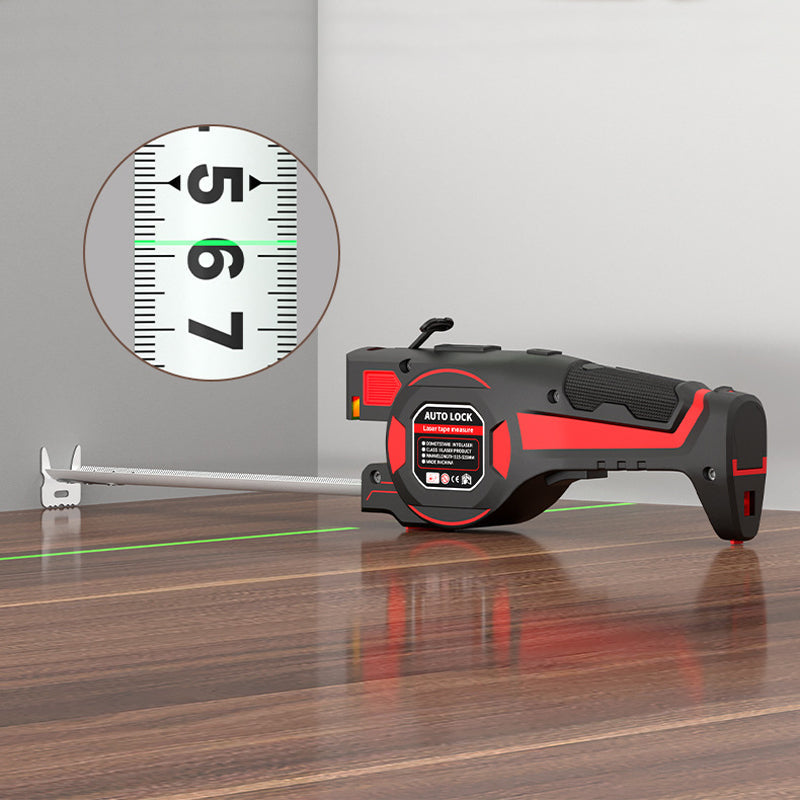 📏🔲 2-in-1 Maßband mit Laser – grüne Linie, Wasserwaage, automatische Arretierung – präzises Messen leicht gemacht! ✨