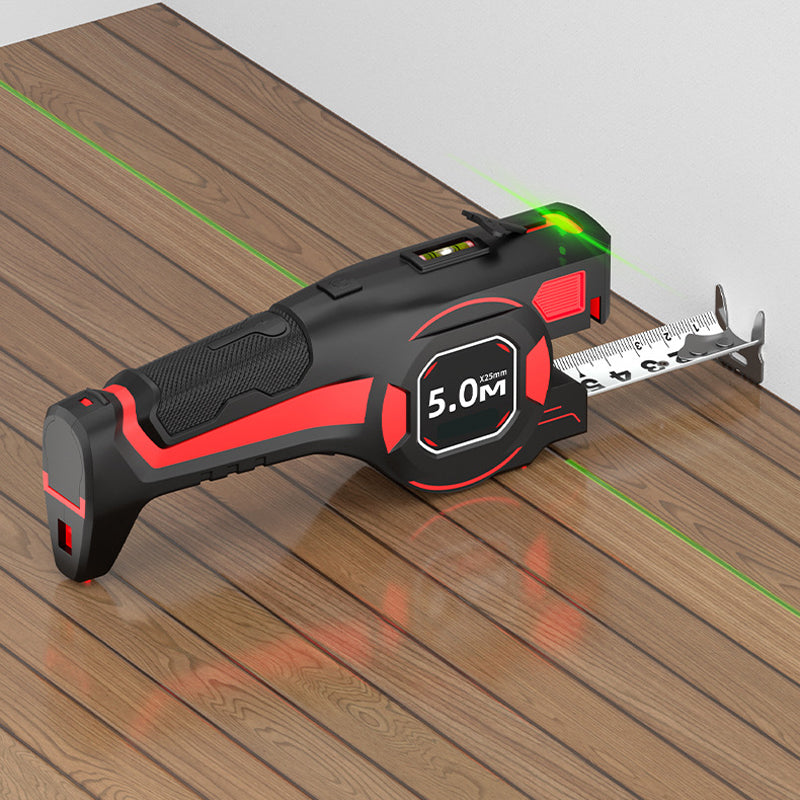 📏🔲 2-in-1 Maßband mit Laser – grüne Linie, Wasserwaage, automatische Arretierung – präzises Messen leicht gemacht! ✨