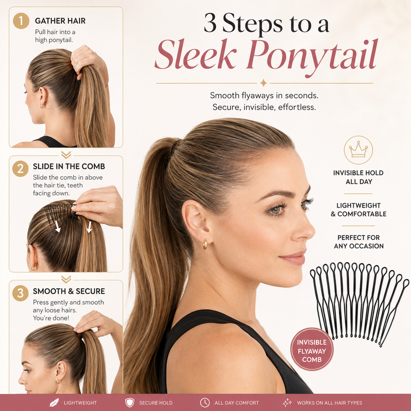 💇‍♀️✨ Flexibler Unsichtbar-Haarspangenkamm – unsichtbar, flexibel, rutschfest – für sofortigen, perfekten Halt! 🌟
