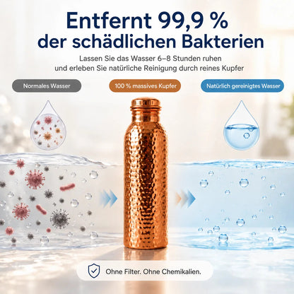 ❄️Sommerfrische 50 % Rabatt!💧Premium-Trinkflasche aus 100 % massivem Kupfer – Plastikfrei und nach ayurvedischen Prinzipien