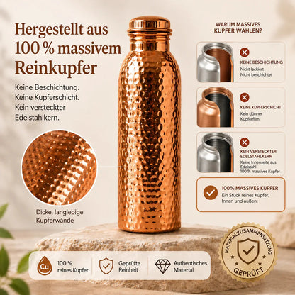 ❄️Sommerfrische 50 % Rabatt!💧Premium-Trinkflasche aus 100 % massivem Kupfer – Plastikfrei und nach ayurvedischen Prinzipien