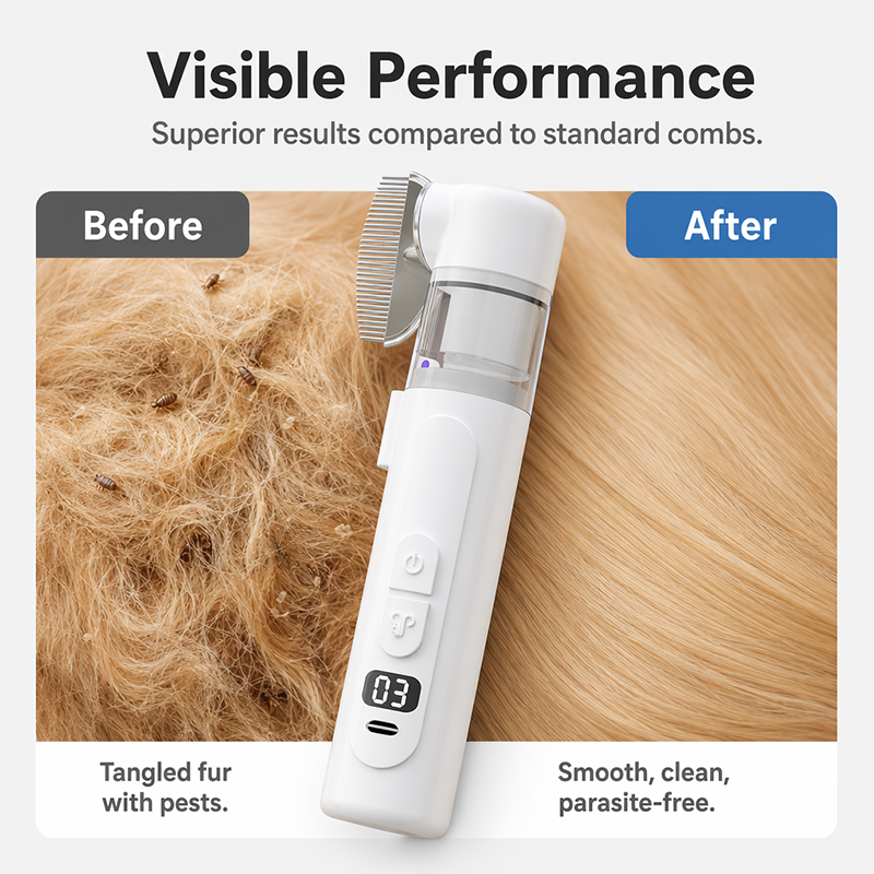 🐶⚡ Elektrischer Fellpflege-Kamm – 2-in-1, USB-C, sanft – loses Fell & Verfilzungen entfernt! ✨