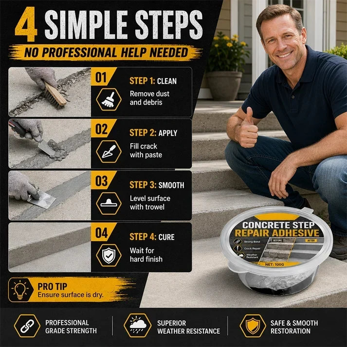 🥳2026 HOT SALE🥳💞Über 50.000 verkaufte Exemplare!🧰🛠️ Klebstoff zur Reparatur von Betonstufen