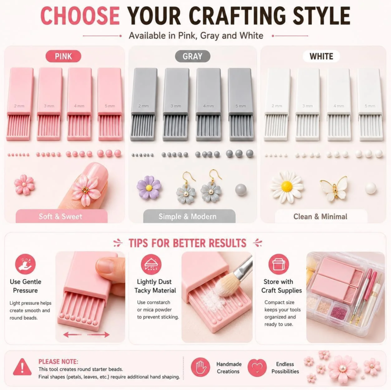 🎨🔵 3D-Tonkugel-Formset – 4 Größen, doppelseitig – für perfekte Nagelkunst & Mini-Charms! ✨