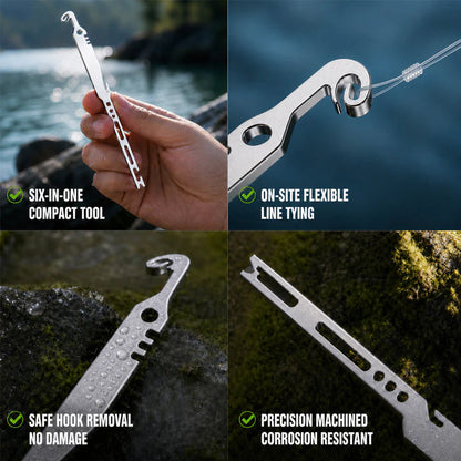 🎣 50% RABATT! 🔧 6-in-1 Edelstahl-Angelwerkzeug – Hakenentferner, Knotenknüpfer & vielseitig – Robust & kompakt für jede Angelausrüstung 🌊