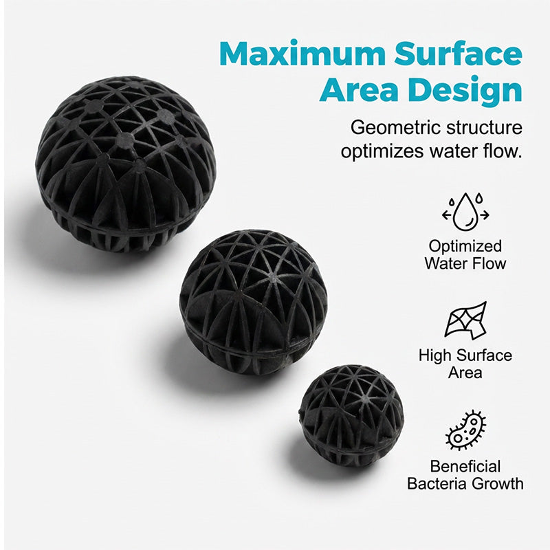 🐟🔵 Aquarium Bio-Balls – 800–1500㎡/L, porös, wiederverwendbar – für klares, gesundes Wasser! 🌊