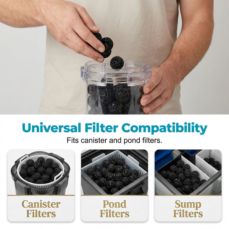 🐟🔵 Aquarium Bio-Balls – 800–1500㎡/L, porös, wiederverwendbar – für klares, gesundes Wasser! 🌊
