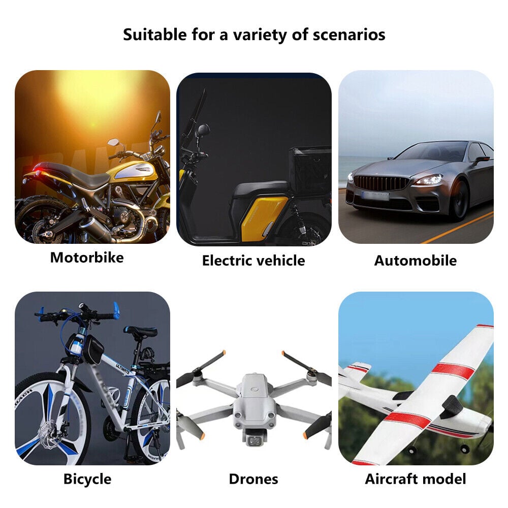 💡🌈 8 Farben LED-Blitzleuchte – USB, wasserdicht, Fernbedienung – für Auto, Drohne, Motorrad & mehr! 🚗