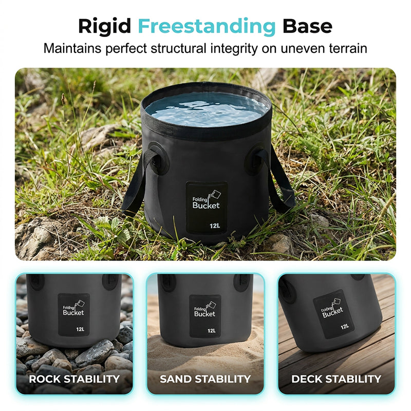 🧊 50% RABATT! ✨ Faltbarer tragbarer Angelkübel – Geeignet als Eiskübel, Wasserbehälter, für Autowäsche & Campinggeschirr 🎣