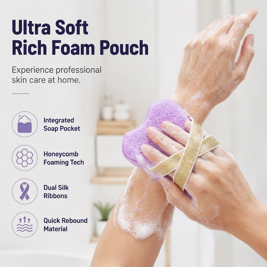 🧽🛁 Badeschwamm mit Seifentasche – weich, schaumig, rutschfest – für cremigen Schaum & sanfte Reinigung! ✨