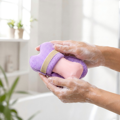 🧽🛁 Badeschwamm mit Seifentasche – weich, schaumig, rutschfest – für cremigen Schaum & sanfte Reinigung! ✨
