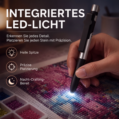 💎🖊️ LED-Stift für Diamantkunst – 6 Helligkeiten, leuchtend, präzise – perfekte Platzierung jedes Steinchens! ✨