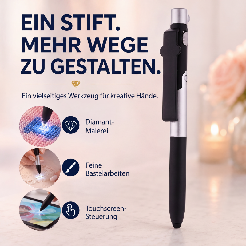 💎🖊️ LED-Stift für Diamantkunst – 6 Helligkeiten, leuchtend, präzise – perfekte Platzierung jedes Steinchens! ✨