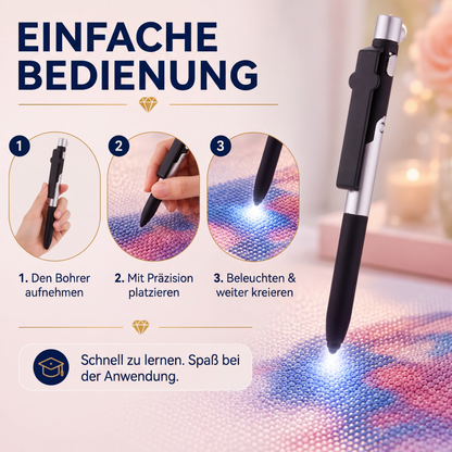 💎🖊️ LED-Stift für Diamantkunst – 6 Helligkeiten, leuchtend, präzise – perfekte Platzierung jedes Steinchens! ✨
