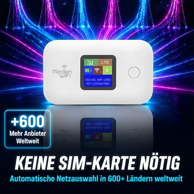 📶🌍 Mobiler 5G-LTE-WLAN-Router – vertragsfrei, 140 Länder, 10 Geräte – überall Highspeed-Internet! ⚡