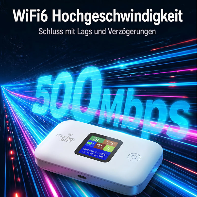 📶🌍 Mobiler 5G-LTE-WLAN-Router – vertragsfrei, 140 Länder, 10 Geräte – überall Highspeed-Internet! ⚡