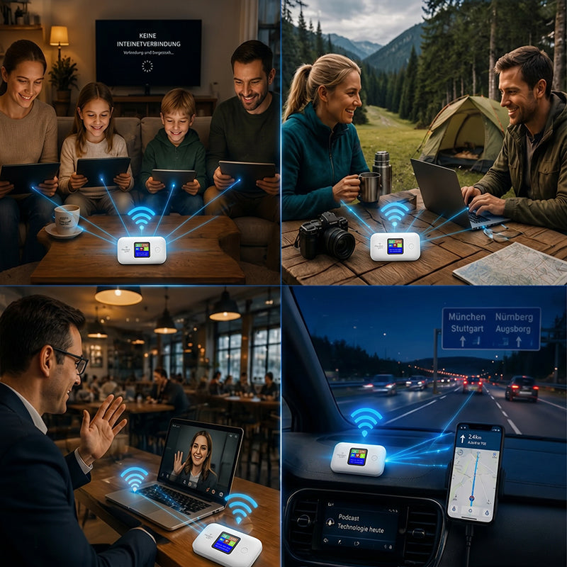 📶🌍 Mobiler 5G-LTE-WLAN-Router – vertragsfrei, 140 Länder, 10 Geräte – überall Highspeed-Internet! ⚡