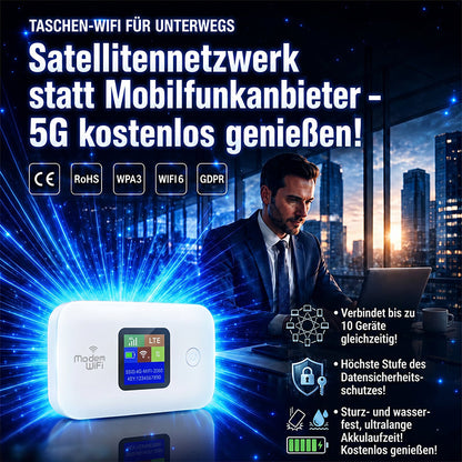 📶🌍 Mobiler 5G-LTE-WLAN-Router – vertragsfrei, 140 Länder, 10 Geräte – überall Highspeed-Internet! ⚡