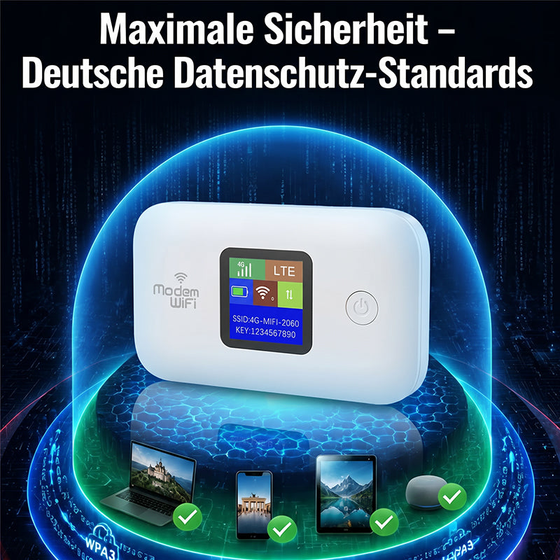 📶🌍 Mobiler 5G-LTE-WLAN-Router – vertragsfrei, 140 Länder, 10 Geräte – überall Highspeed-Internet! ⚡