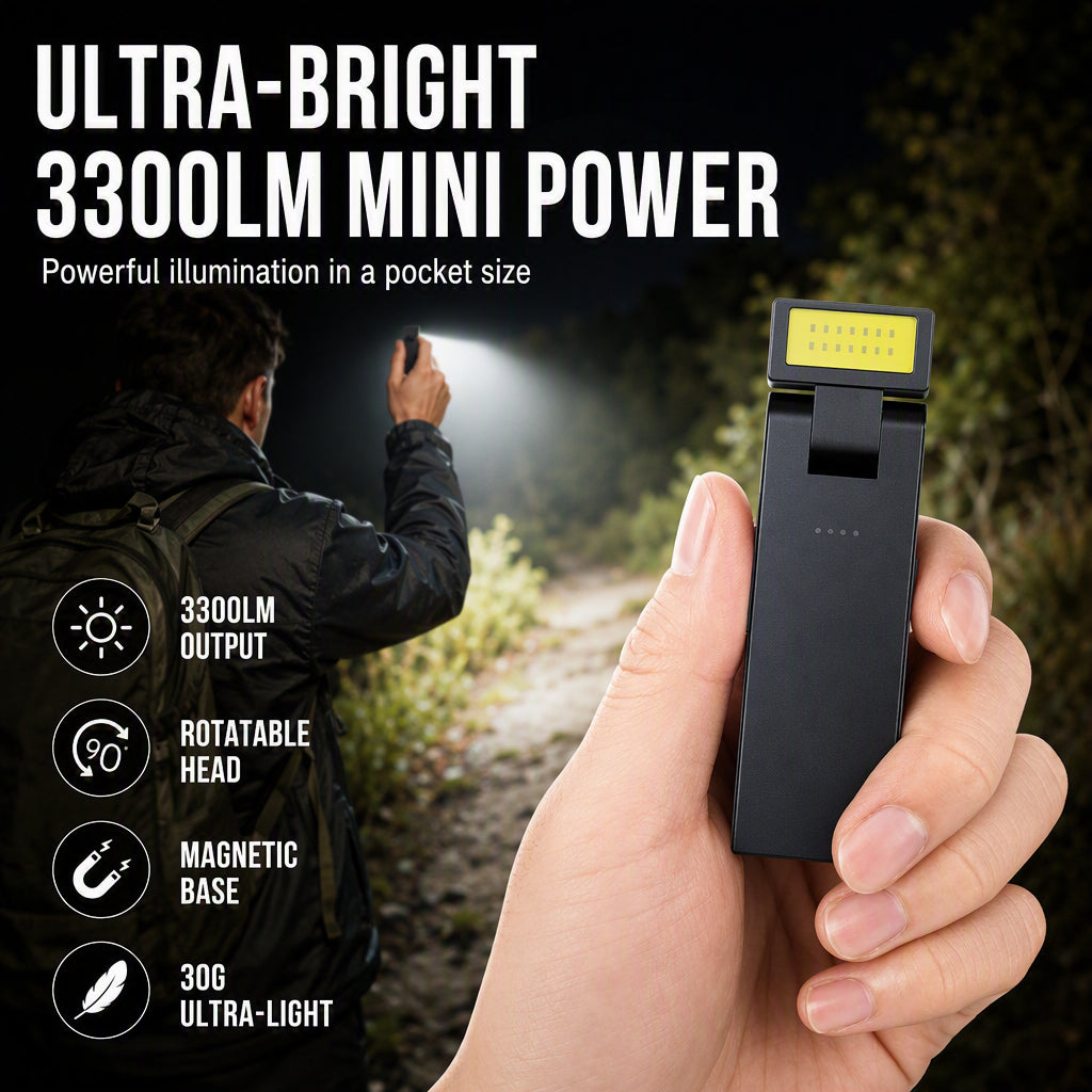 💡🧲 COB-Arbeitsleuchte – 3300 Lumen, Magnetfuß, USB-C – hell, leicht & vielseitig! ⚡