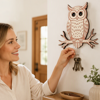 🔑🦉 Eulen-Schlüsselhalter – 5 Haken, Wandmontage, robust – perfekt für Schlüssel, Schmuck & Accessoires! 🌟