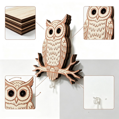 🔑🦉 Eulen-Schlüsselhalter – 5 Haken, Wandmontage, robust – perfekt für Schlüssel, Schmuck & Accessoires! 🌟