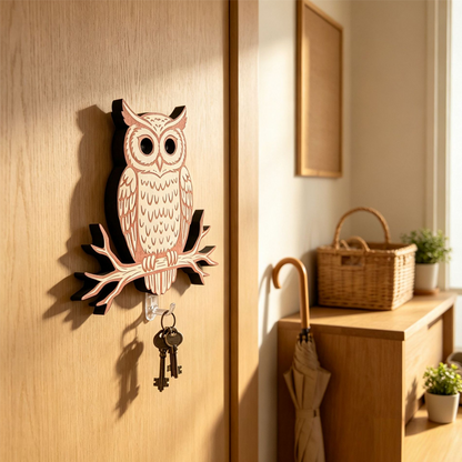 🔑🦉 Eulen-Schlüsselhalter – 5 Haken, Wandmontage, robust – perfekt für Schlüssel, Schmuck & Accessoires! 🌟
