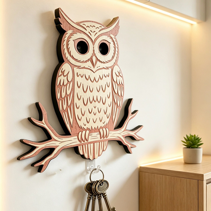 🔑🦉 Eulen-Schlüsselhalter – 5 Haken, Wandmontage, robust – perfekt für Schlüssel, Schmuck & Accessoires! 🌟
