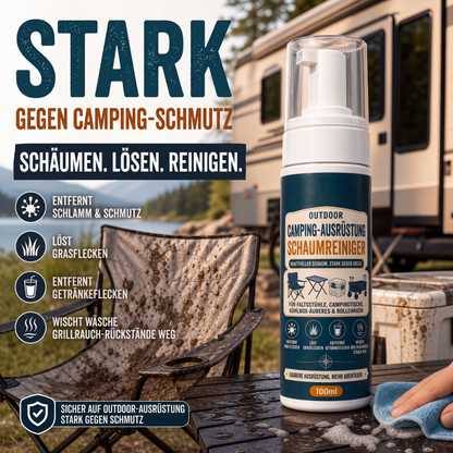 Schaumreiniger für Outdoor-Campingausrüstung mit Reinigungstuch