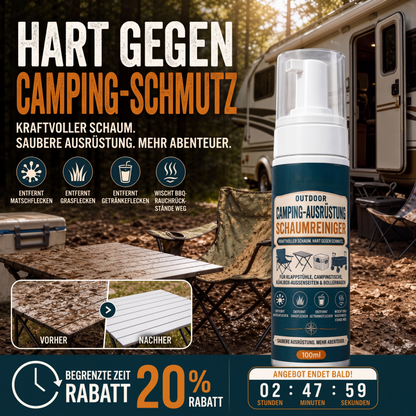 Schaumreiniger für Outdoor-Campingausrüstung mit Reinigungstuch