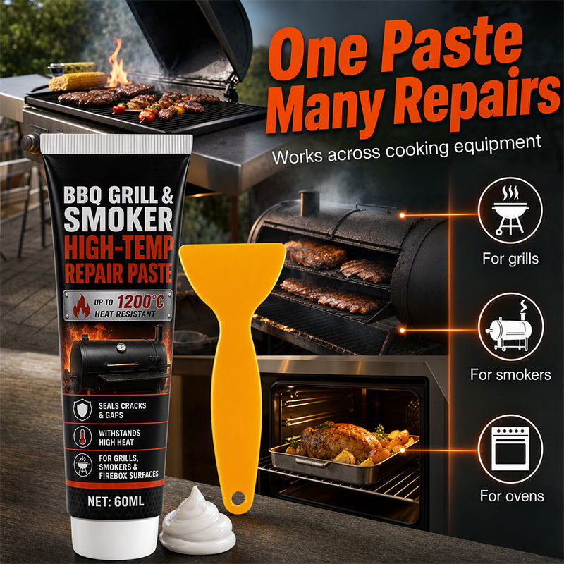 🛠️🔥 Reparaturpaste für Grill & Smoker – hitzebeständig bis 1200°C – inkl. Schaber! ✨