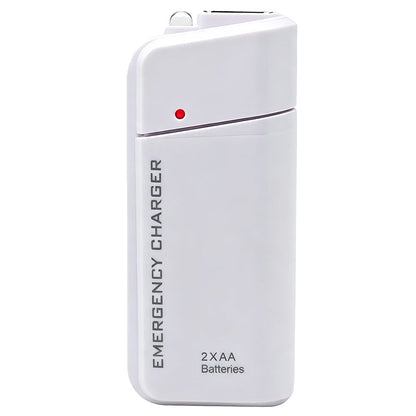 Tragbares Notfall-Ladegerät für Mobiltelefone – Powerbank mit AA-Batterien und LED-Taschenlampe