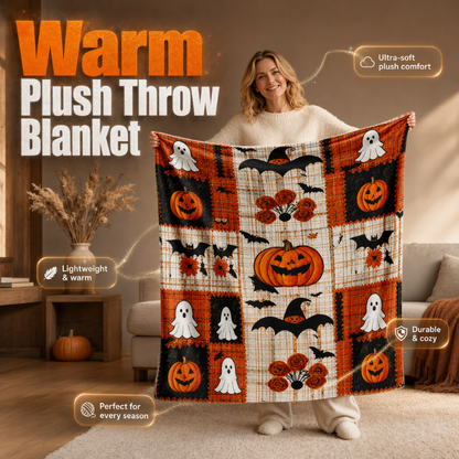 🎃👻 Plüsch-Wurfdecke – perfekte Halloween-Deko für Ihr Zuhause