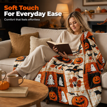 🎃👻 Plüsch-Wurfdecke – perfekte Halloween-Deko für Ihr Zuhause