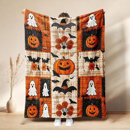 🎃👻 Plüsch-Wurfdecke – perfekte Halloween-Deko für Ihr Zuhause