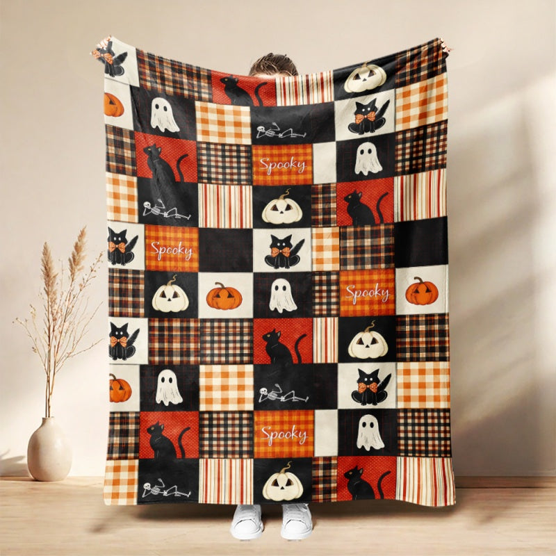 🎃👻 Plüsch-Wurfdecke – perfekte Halloween-Deko für Ihr Zuhause