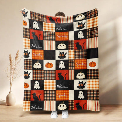🎃👻 Plüsch-Wurfdecke – perfekte Halloween-Deko für Ihr Zuhause