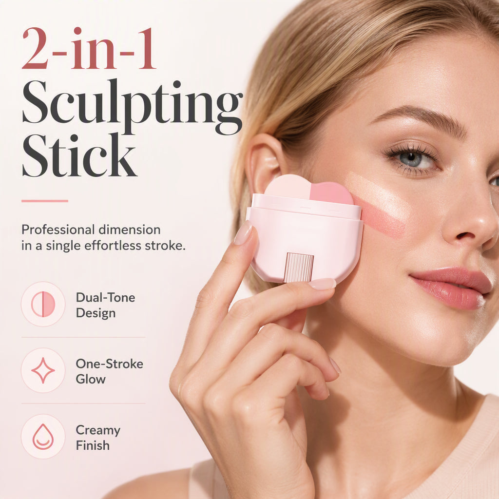 🌟2‑in‑1 Highlighter‑ und Rouge‑à‑Joues‑Stick, langanhaltend, natürlicher strahlender Teint in einem Handgriff