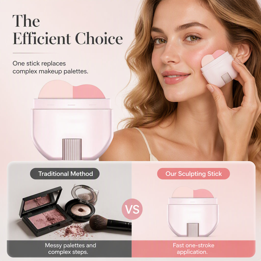 🌟2‑in‑1 Highlighter‑ und Rouge‑à‑Joues‑Stick, langanhaltend, natürlicher strahlender Teint in einem Handgriff