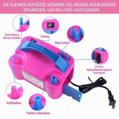 Elektrische Ballonpumpe mit Doppeldüse