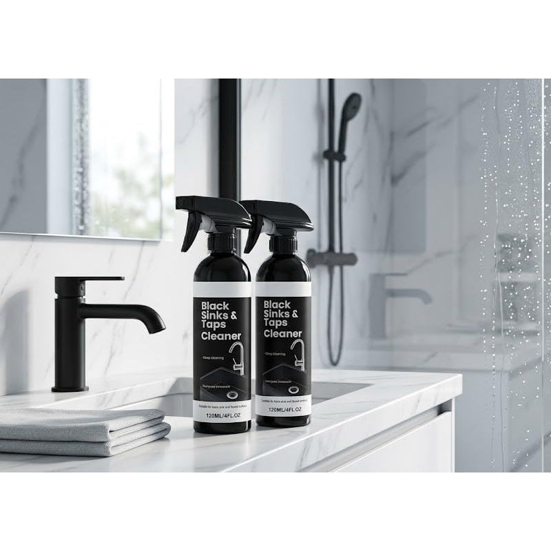 🚿🔥Spray für schwarze Waschbecken und Wasserhähne, Spray zur Entfernung hartnäckiger Wasserflecken