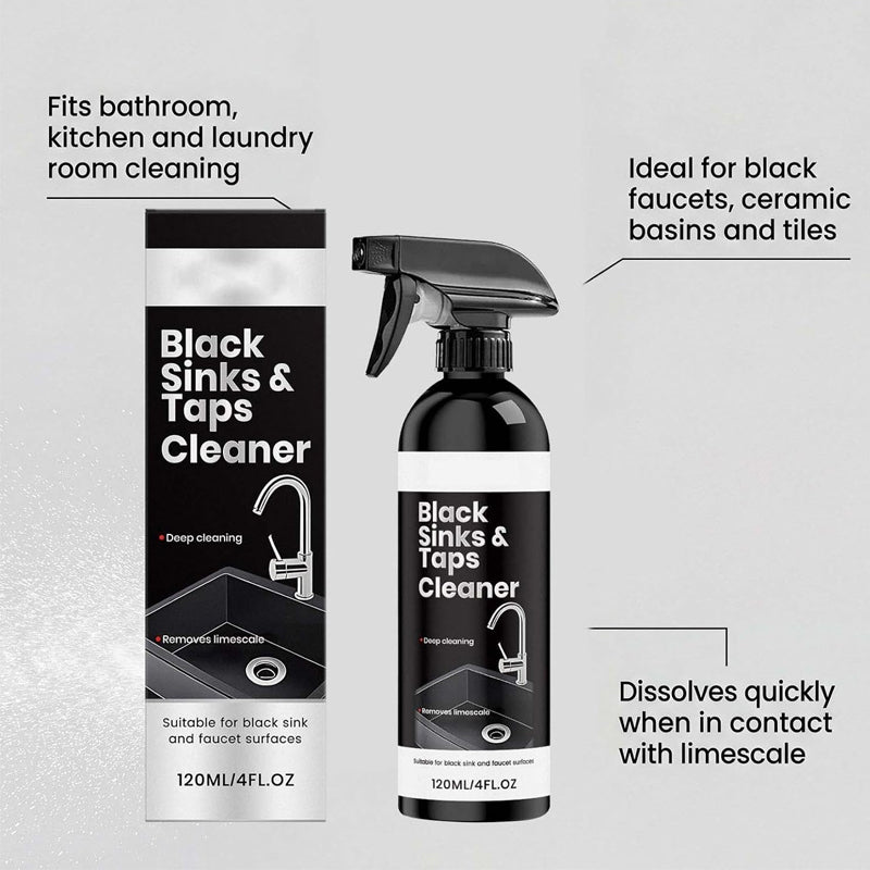 🚿🔥Spray für schwarze Waschbecken und Wasserhähne, Spray zur Entfernung hartnäckiger Wasserflecken
