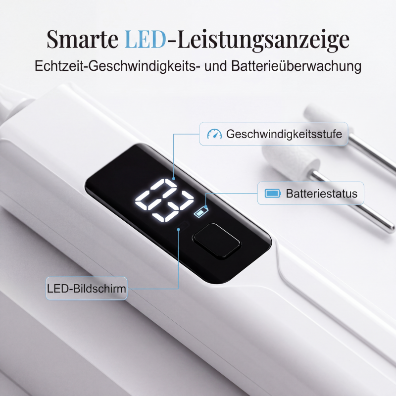 ⏳Zeitlich begrenztes Angebot⏳ 💅 Professionelles elektrisches Nagelfräser-Set – Hornhautentfernung, austauschbare Aufsätze & intelligentes LED-Display ✨