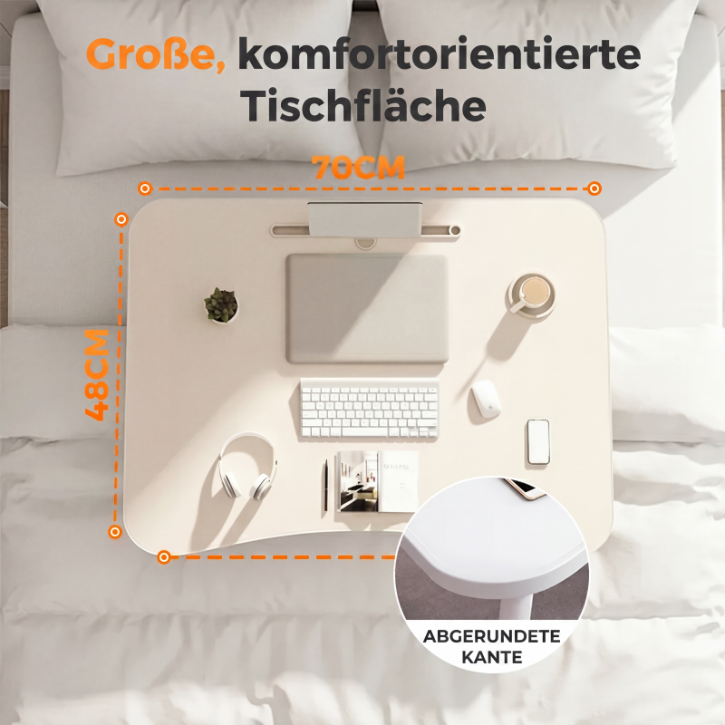 💻🛏️ Faltbarer Bett-Laptoptisch – Becherhalter, rutschfest & platzsparend – perfekt für Sofa & Bett! 🌟
