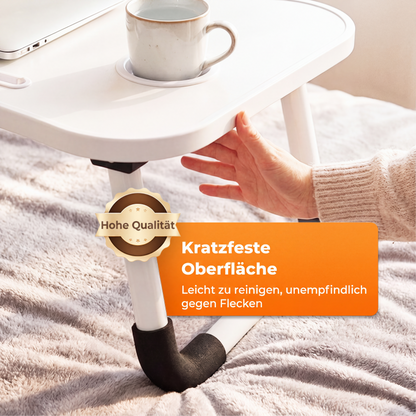 💻🛏️ Faltbarer Bett-Laptoptisch – Becherhalter, rutschfest & platzsparend – perfekt für Sofa & Bett! 🌟