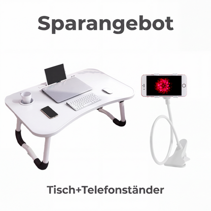💻🛏️ Faltbarer Bett-Laptoptisch – Becherhalter, rutschfest & platzsparend – perfekt für Sofa & Bett! 🌟