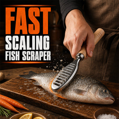 🐟⚡ Fisch-Hautentferner – Edelstahl, Holzgriff, rutschfest – schnelles & sauberes Schälen! 🌟
